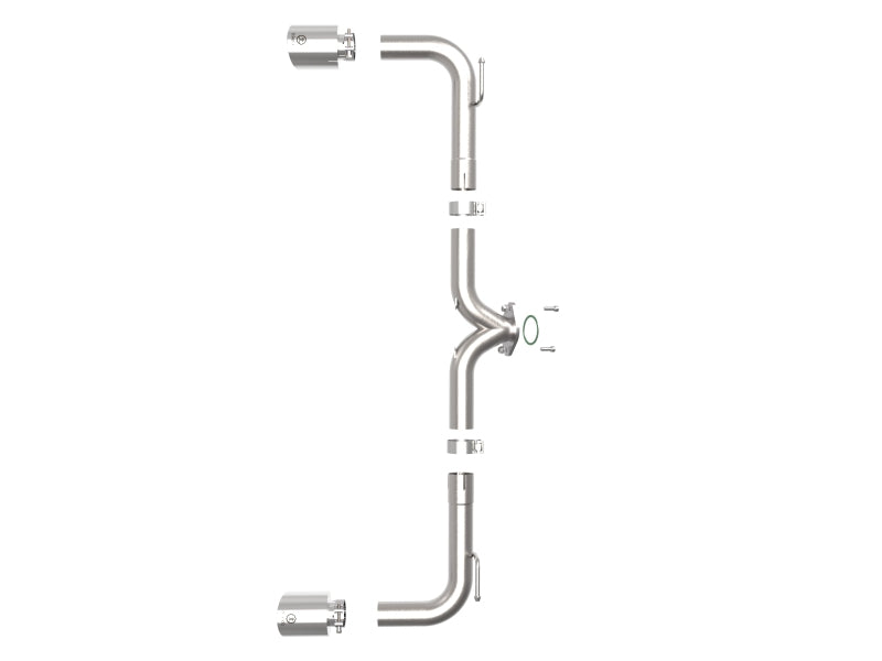 AFE 49-37014-P 2-1/2in 304 SS Axle-Back Exhaust w/ Polished Tips 14-18 fits Ma
