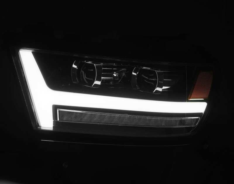 AlphaRex 880545 fits Dodge 19-20 Ram 1500 LUXX LED Proj Headlights Plank Jet Bl