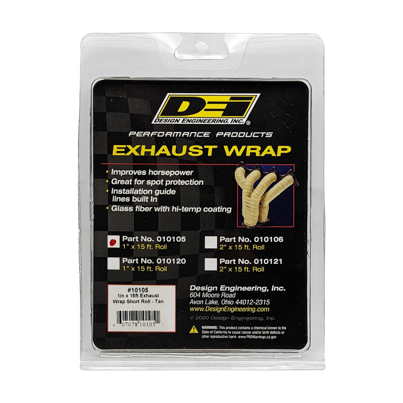DEI 10105 Exhaust Wrap 1in x 15ft - Tan