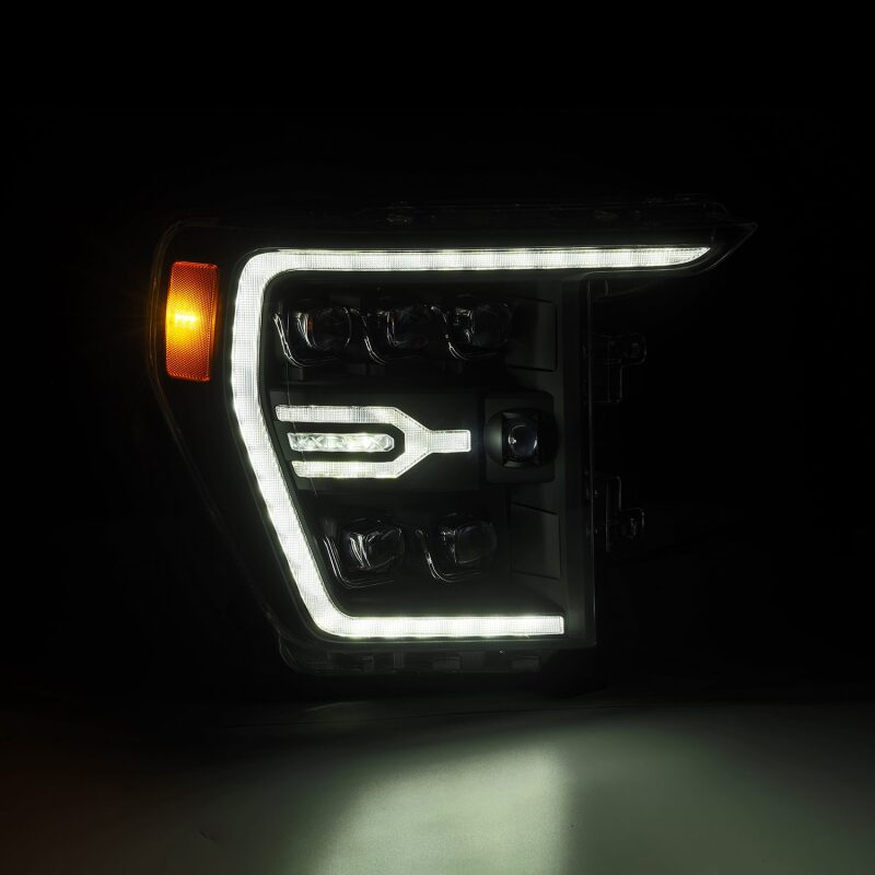 AlphaRex 880137 21-22 fits Ford F-150 NOVA LED Proj Headlights Plank Style Bl