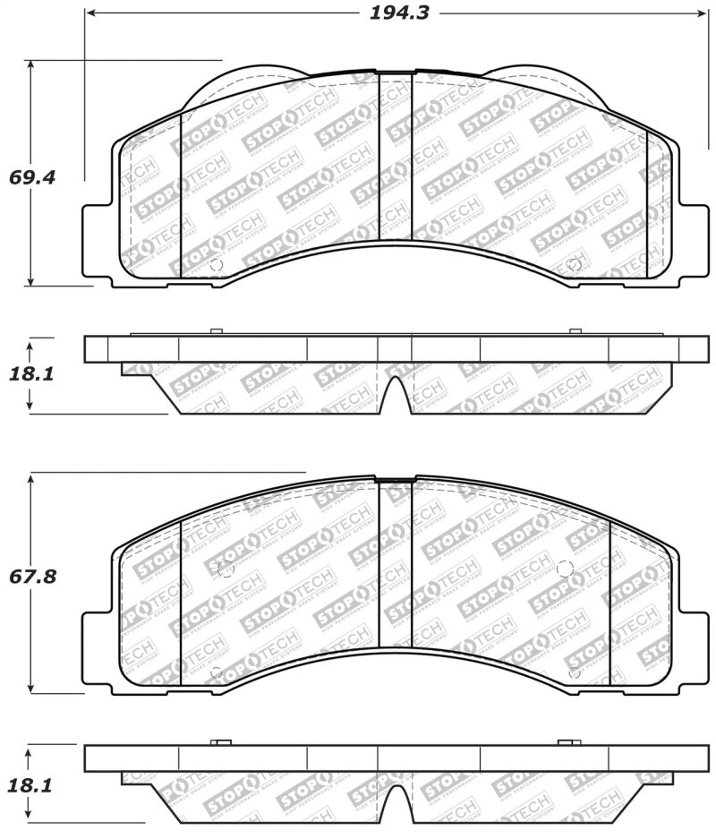 Stoptech 305.1414 Street Select Brake Pads - Front/Rear