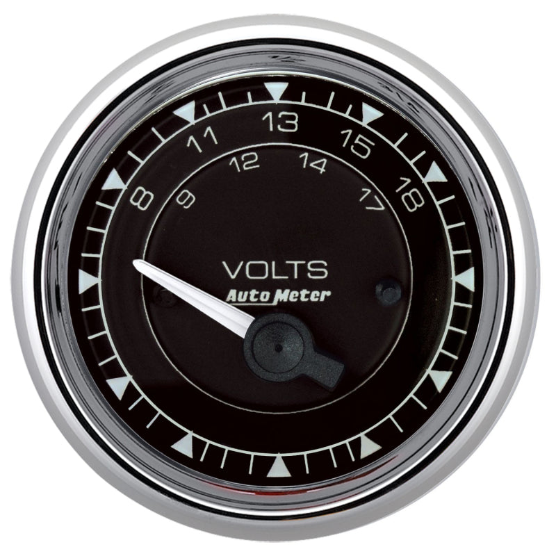 AutoMeter 9792 AutoMeter Chrono 2-1/16in 18V Electric Voltmeter Gauge - Chrome