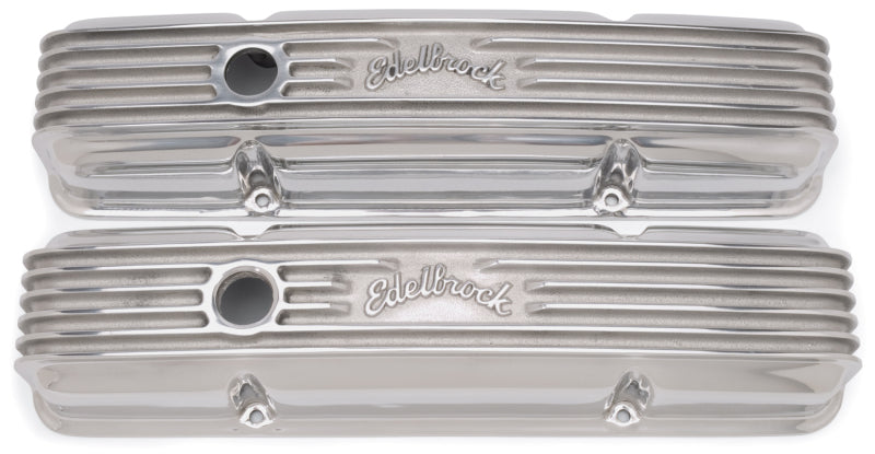Edelbrock 4144 Valve Cover Classic Series fits Chevrolet 1959-1986 262-400 CI V8 Polshed