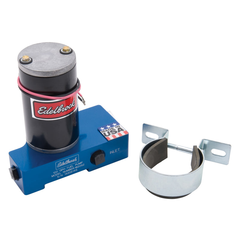 Edelbrock 182052 Fuel Pump Electric Quiet-Flo Carbureted 120GPH 3/8In In 3/8In Out 120 GPH Blue