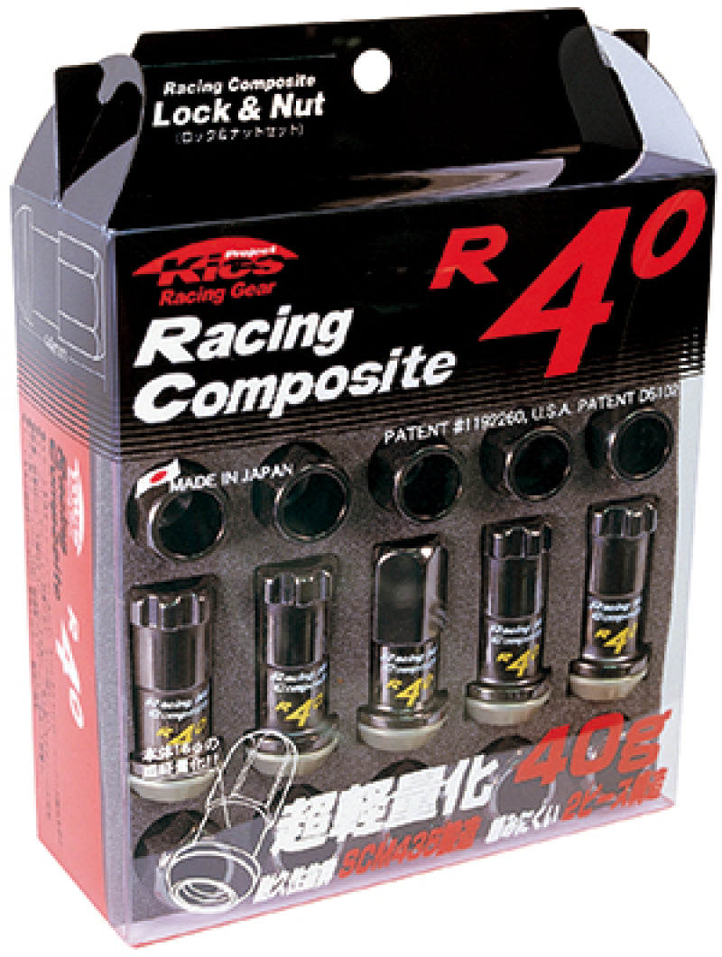 Project Kics KRC13K 12x1.25 R40 Lug Nuts - Black (16+4 Locks)
