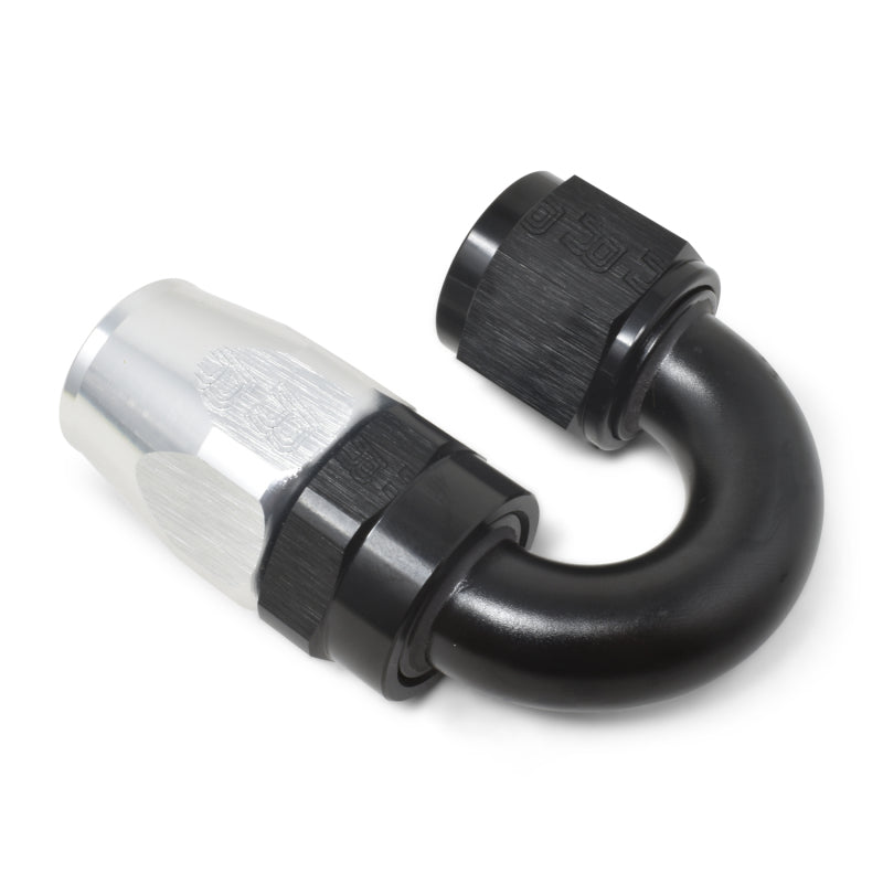 Russell 613513 Performance -8 AN Black/Silver 180 Degree Tight Radius Full Flow Swivel Hose End