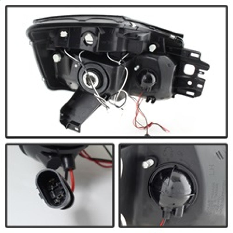 Spyder 5078605 fits Nissan 04-14 Titan Projector Headlights LED Halo LED Blk Sm