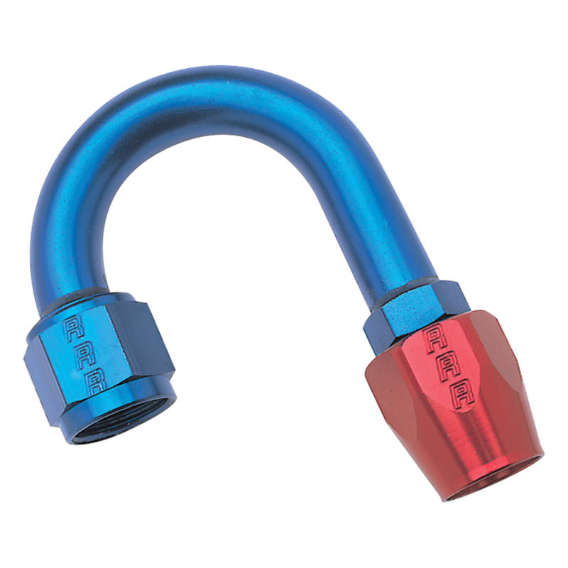 Russell 610270 Performance -8 AN Red/Blue 180 Degree Full Flow Hose End (1-1/4in Centerline Radius)