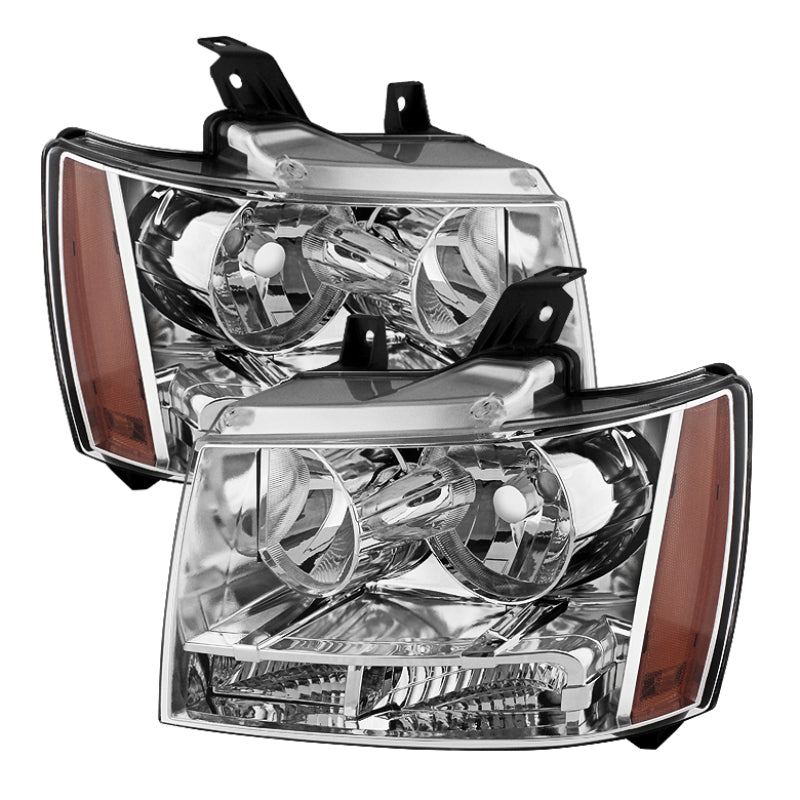 9022760 Xtune fits Chevy 07-14 Suburban 1500/2500 Crystal Headlights Chrome HD