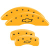 MGP 14250SBOWYL 4 Caliper Covers Engraved Front & Rear Bowtie Yellow Finish Blac