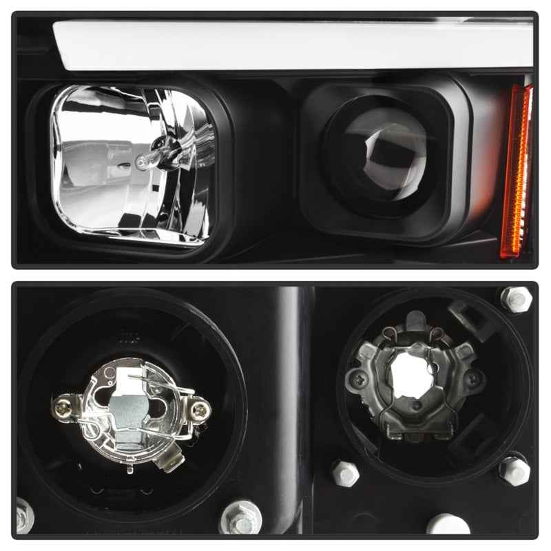 Spyder 5084606 fits Dodge 02-05 Ram 1500 Light Bar Projector Headlights - Black