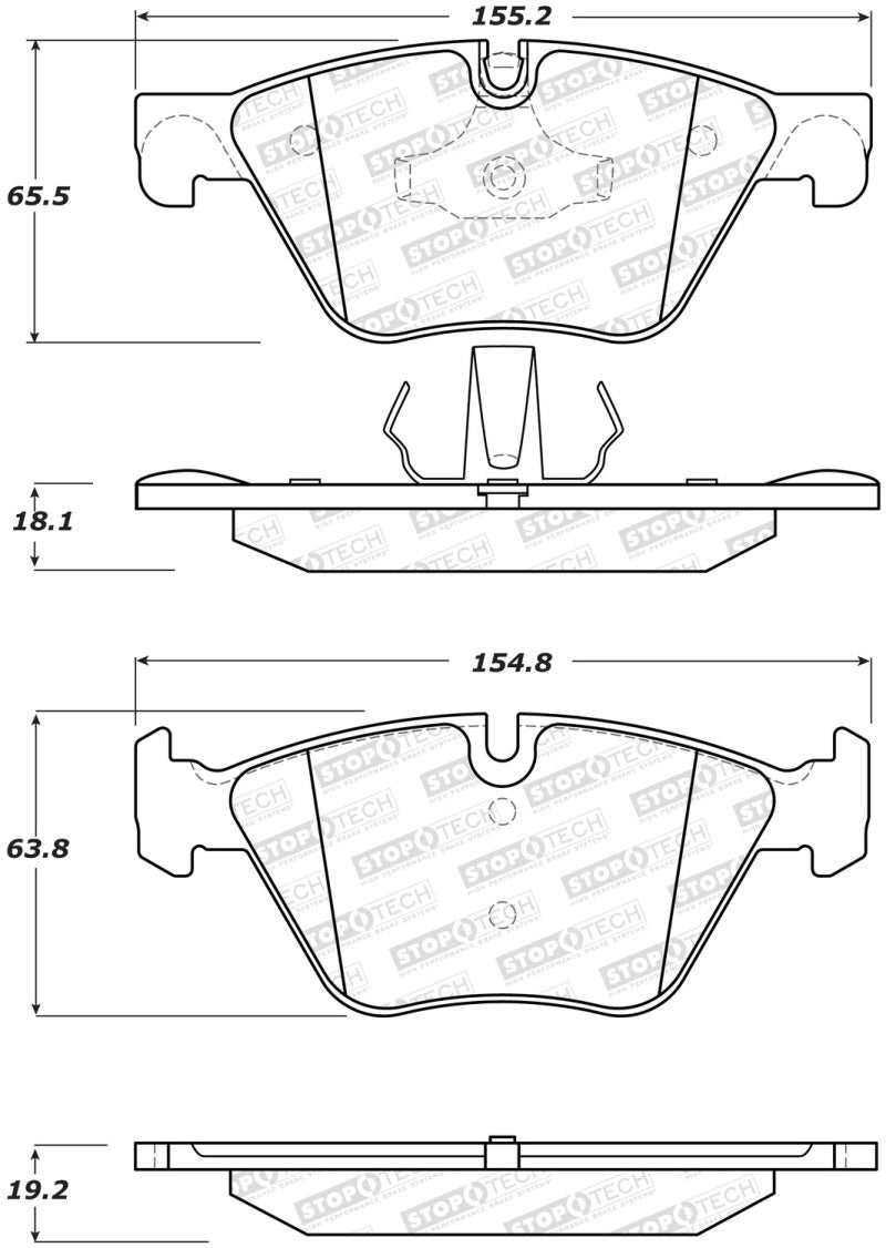 Stoptech 308.1504 Street Brake Pads - Front