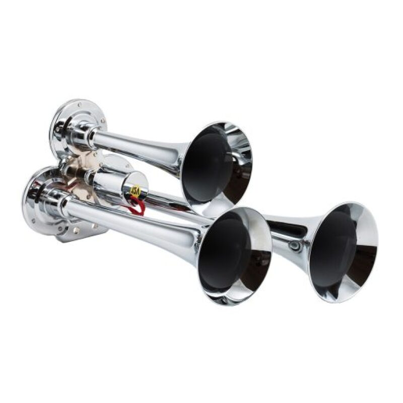 Kleinn 130 Chrome Triple Horn/ 12.5In/10In/7.5In - Chrome-Plated Zinc Alloy