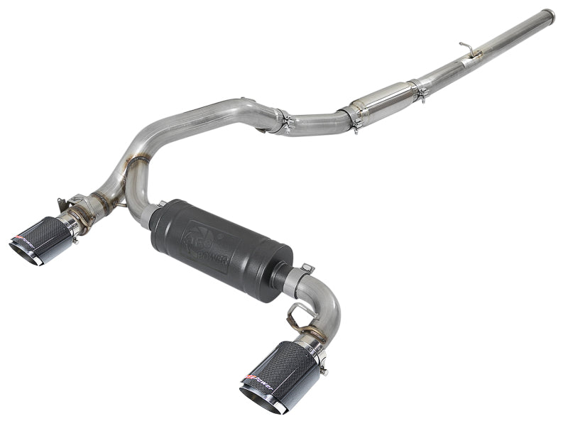 AFE 49-33103-C 3in 304 SS Cat-Back Exhaust System w/ Carbon Fiber Tips 16-18 f