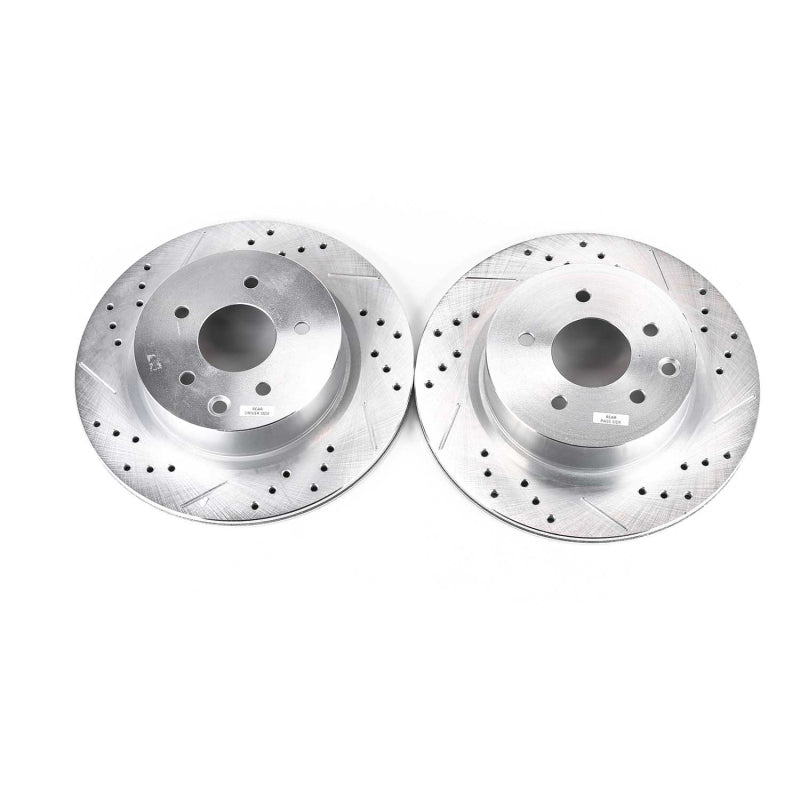 PowerStop fits Infiniti 08-12 EX35 Rear Evolution Drilled & Slotted Rotors -