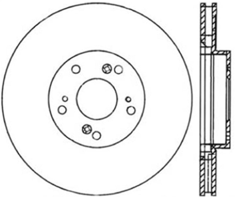 Stoptech 127.40057CR 02-15 Acura RSX / 02-15 Honda Civic Cryo Slotted & Drilled Right Front Rotor