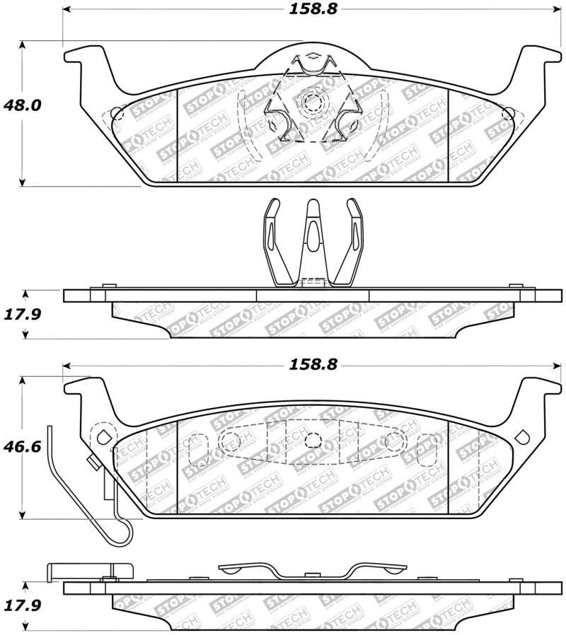 Stoptech 305.1012 Street Select Brake Pads - Front