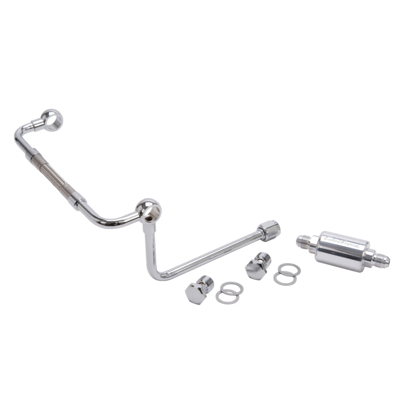 Edelbrock 8128 Dual Feed Line/Thunder Series Carb w/ Polished Fuel Filter