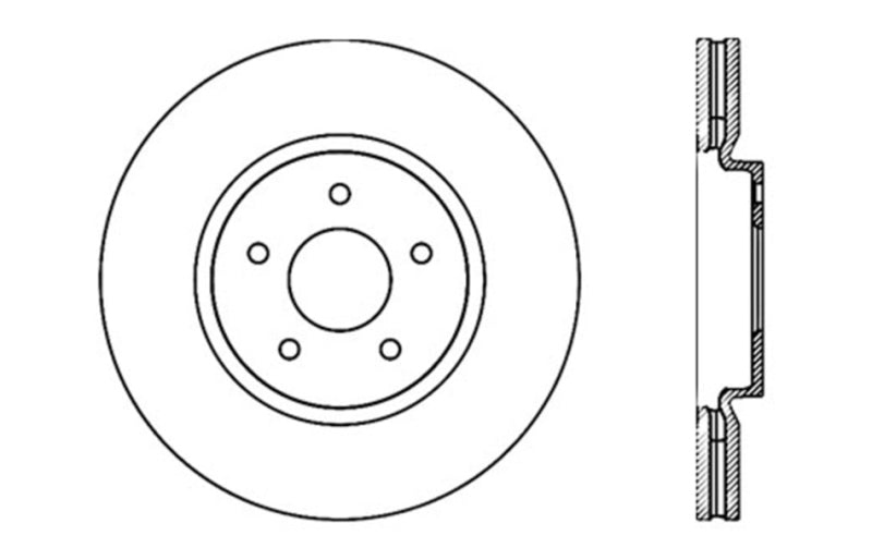 Stoptech 128.42100R Nissan 370z / Infiniti G37 SportStop Drilled Front Right Rotor