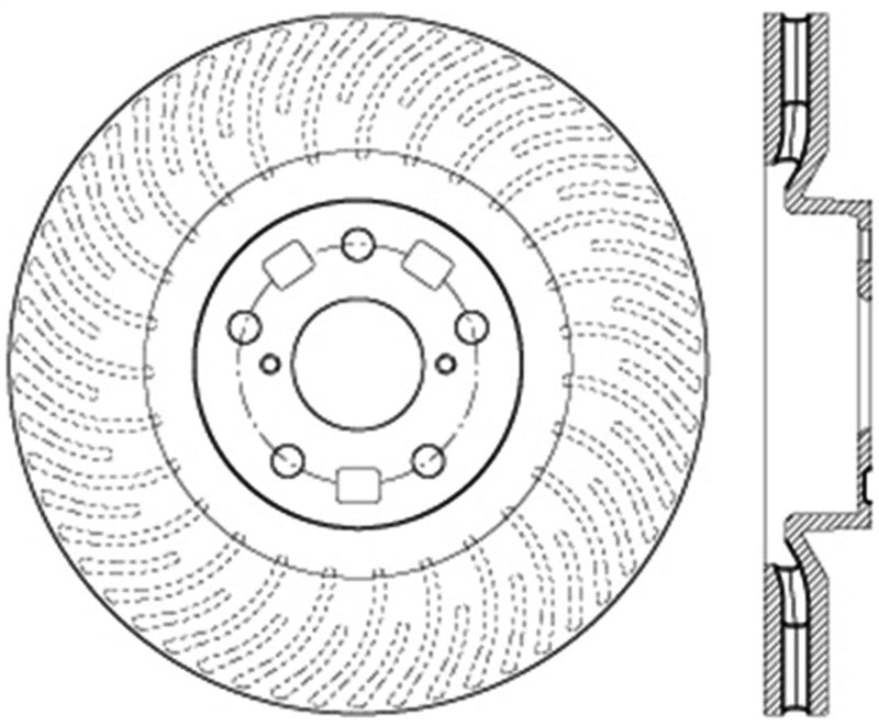 Stoptech 128.44185R 12-15 Lexus IS350 Cross Drilled Right Front Rotor