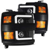 AlphaRex 880226 fits Chevy 15-19 2500HD PRO-Series Proj Headlights Plank Jet Bl