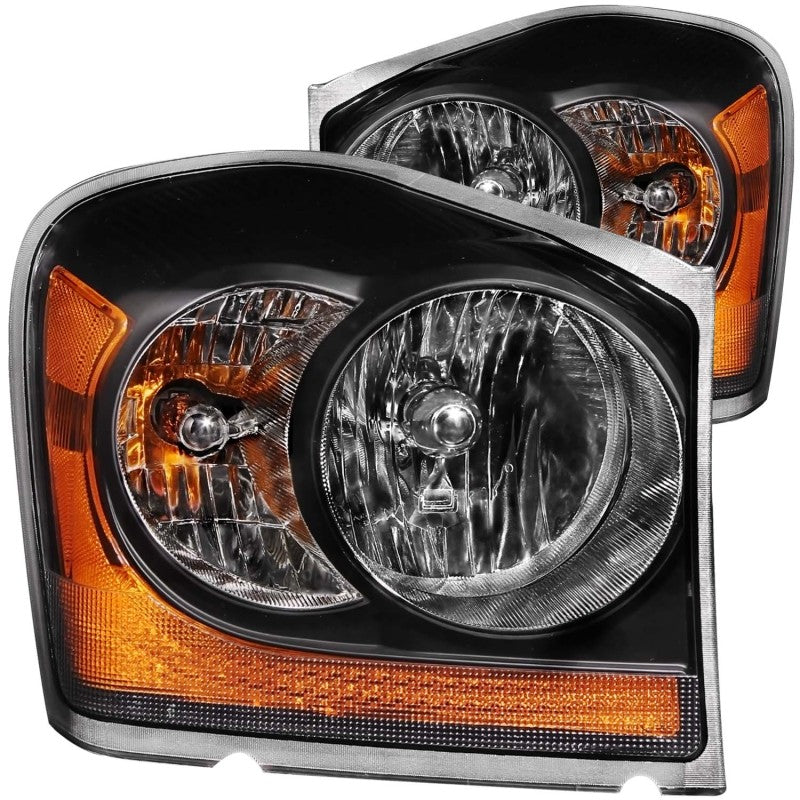 ANZO 111110 2006 fits Dodge 04-20 Durango Crystal Headlights Black