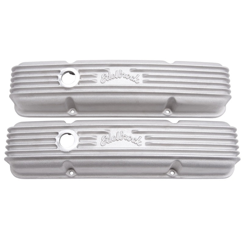 Edelbrock 41439 Valve Cover Classic Series fits Chevrolet 1959-1986 262-400 CI V8 w/ Breather Holes Satin