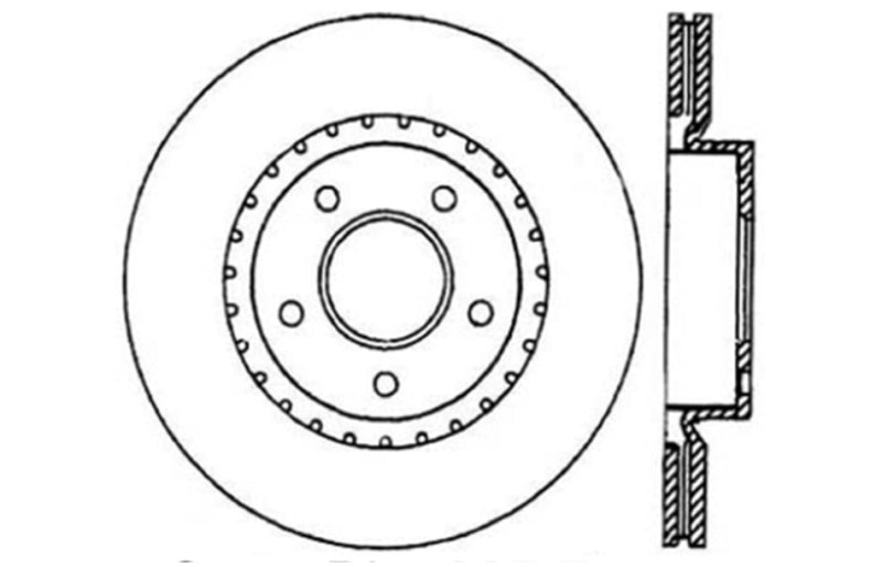 Stoptech 127.42074L 1/02-05 Infiniti G35 (alloy disc) / 6/02-05 Nissan 350Z Slotted & Drilled Left Front Rotor