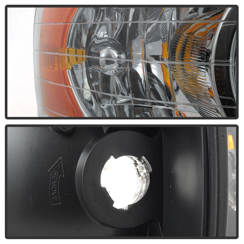 5064486 Xtune fits Dodge 02-05 Ram 1500 Amber Crystal Headlights Chrome HD-JH-