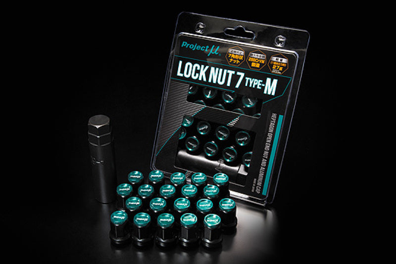 Project Mu PLN7P125B Super Lock Nut 7 Type-M M12x1.25 Black / Green Cap (Special Order No Cancel)