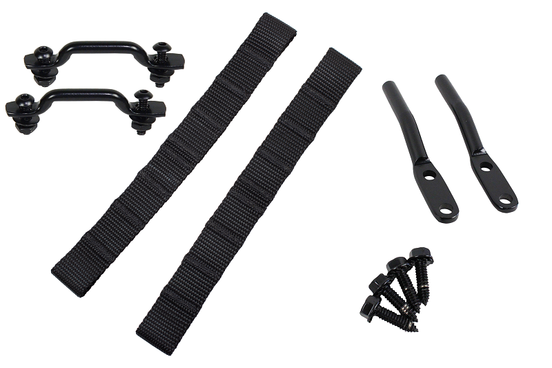 Kentrol 50725 fits Jeep 76-95 CJ/YJ Door Strap Kit Black Powdercoat Stainless Steel