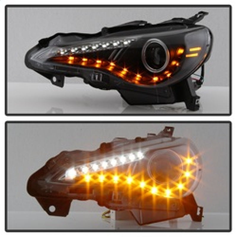 Spyder 5075413 fits Scion 12-14 FRS Projector Headlights DRL LED Black PRO-YD-S
