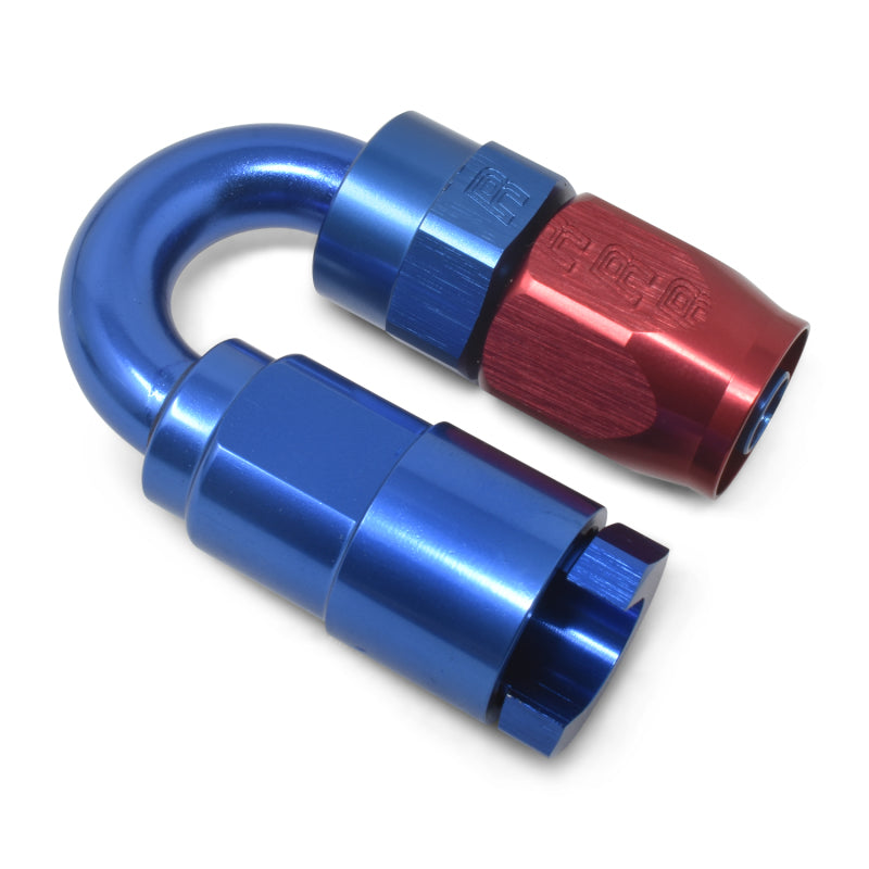 Russell 611280 Performance 5/16in SAE Quick Disc Female to -6 Hose Red/Blue 180 Degree Hose End