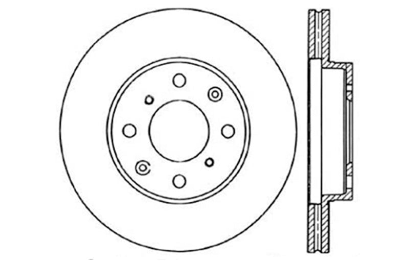 Stoptech 128.40023R 90-00 Honda Civic / 90-91 CRX Drilled Right Front Rotor