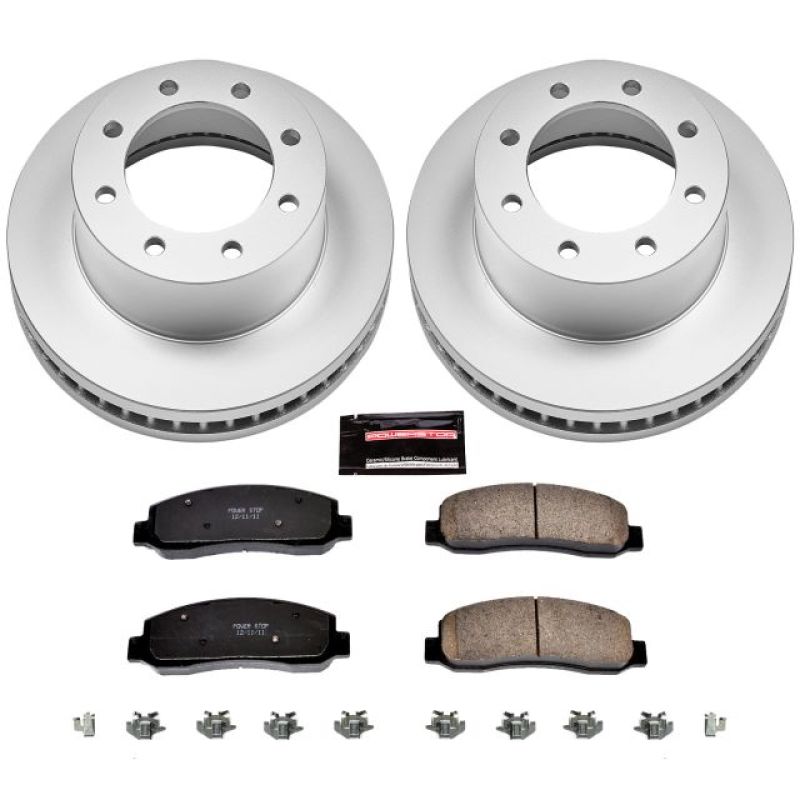 Power Stop CRK5412 10-11 fits Ford F-350 Super Duty Front Z17 Coated Brake Kit