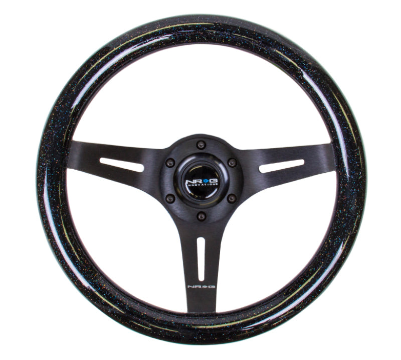 NRG ST-310BSB-BK ST-310BSB-BK Classic Wood Grain Steering Wheel Black Sparkle