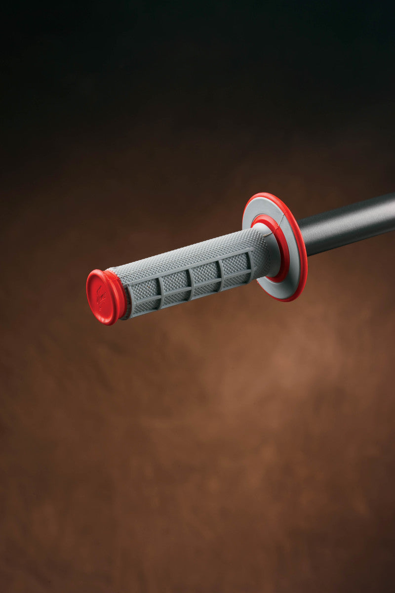 Renthal G156 fits MX Dual Compound Grips 1/2 Waffle - Grey/ Red