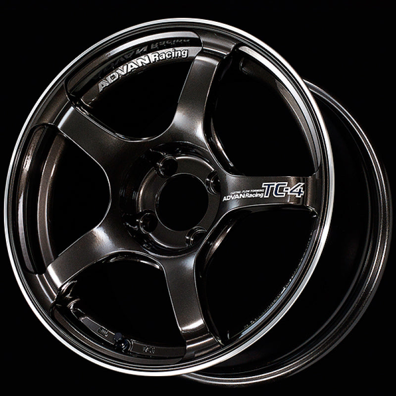 Advan YAD6G38ABGR TC4 16x8.0 +38 4x100 Racing Black Gunmetallic and Ring Wheel