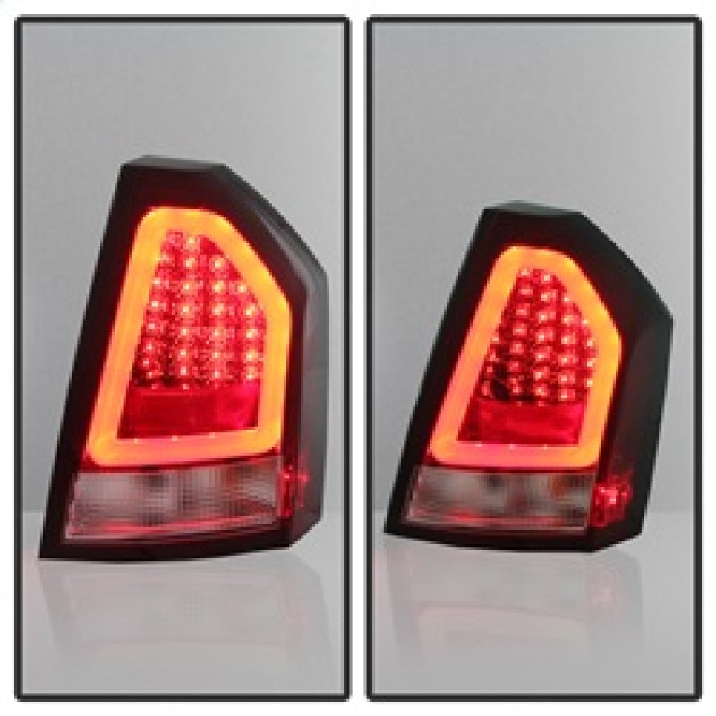 Spyder 5083395 fits Chrysler 08-10 300C V2 Light Bar LED Tail Lights - Red Clea