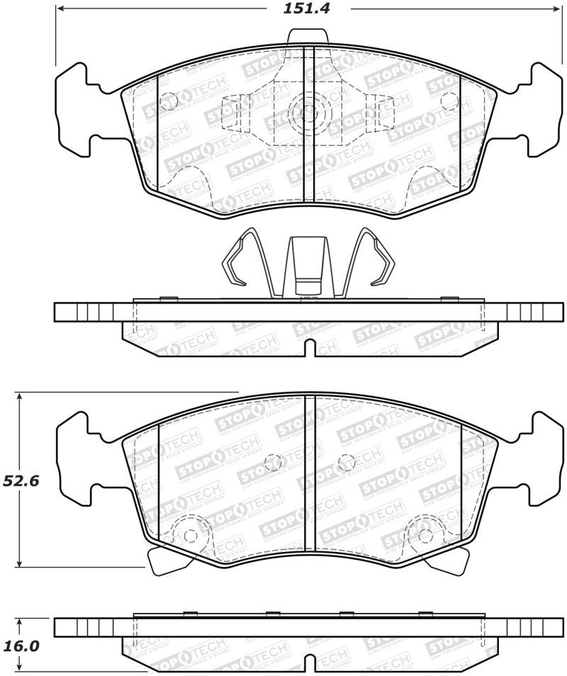 Stoptech 308.1568 Street Brake Pads - Front