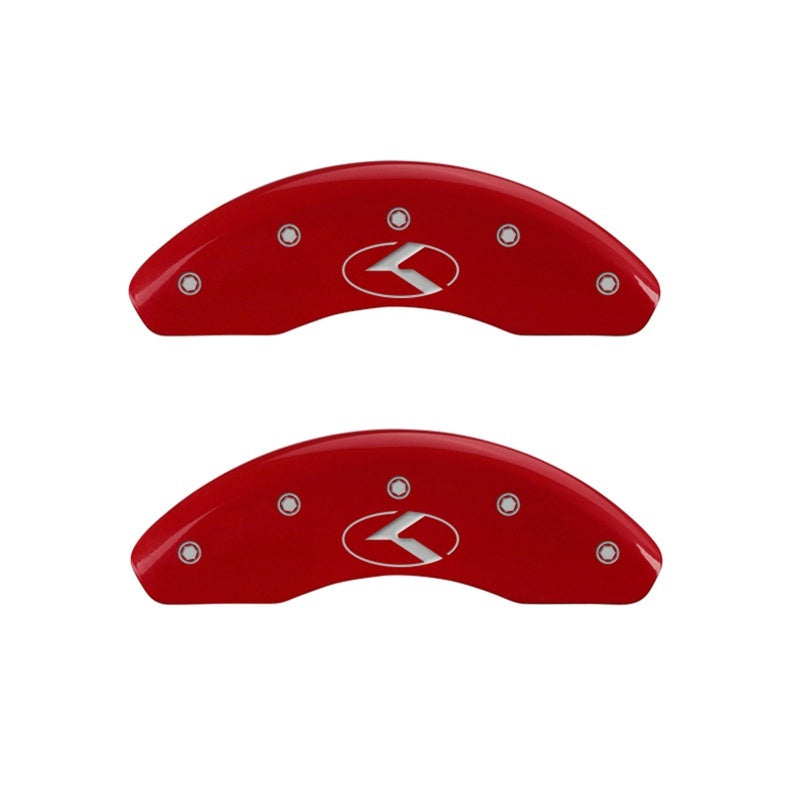 MGP 21190FCRKRD 2 Caliper Covers Engraved Front Circle K/fits Kia Red Finish Sil
