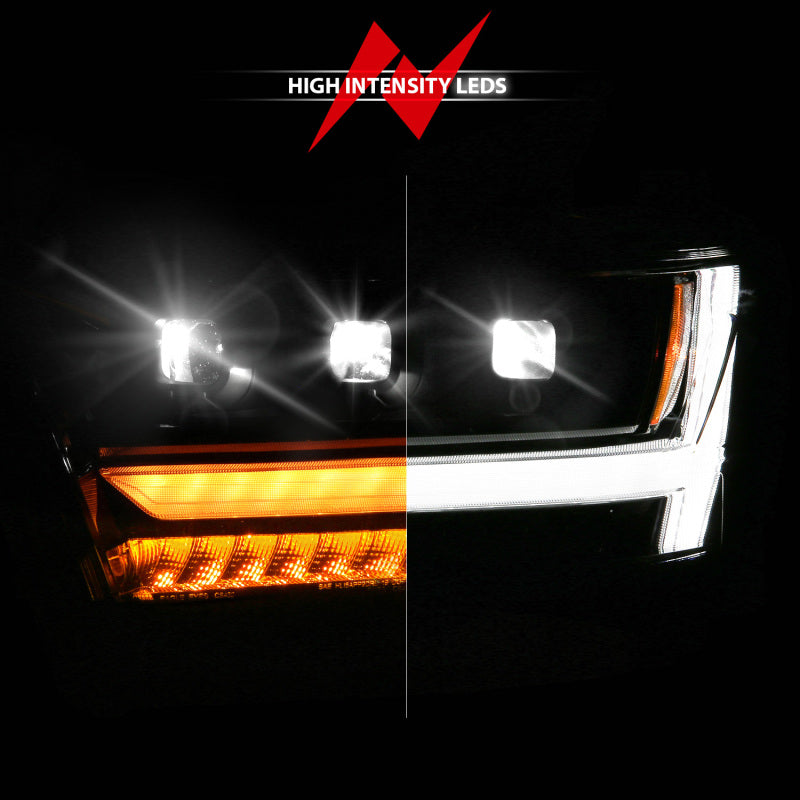 ANZO 111628A-R 19-24 fits RAM 1500 (New Body/OE Halogen) Full LED Proj Headlights DRL/SeqSig Black - Pass. Side
