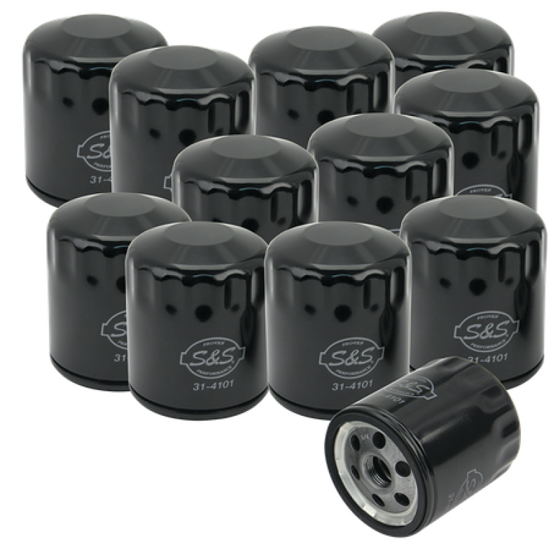 S&S Cycle 310-0239 Sportster/Evolution Models Black Oil Filters - 12 Pack
