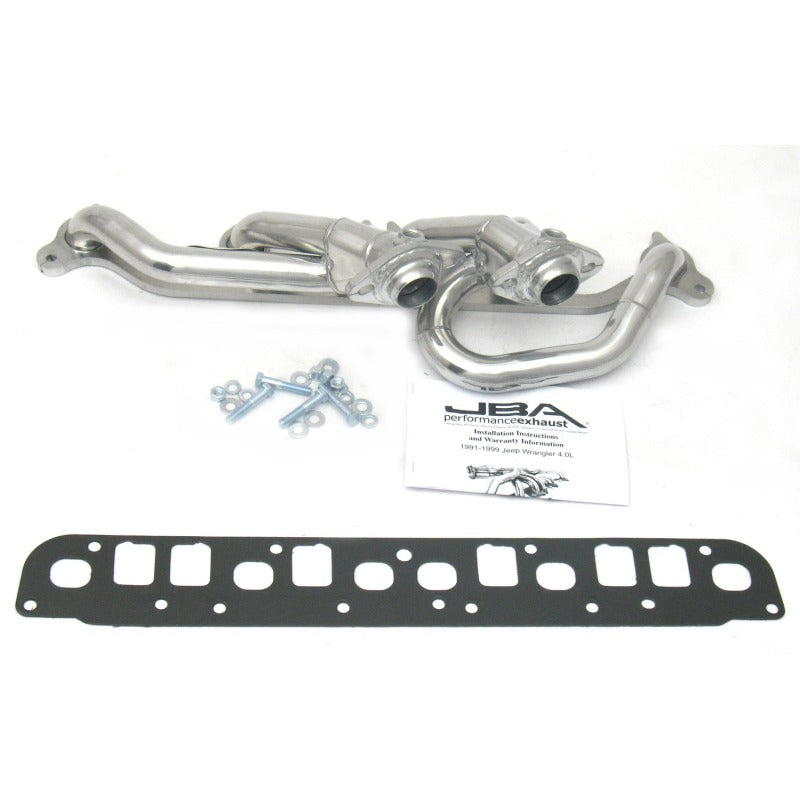 JBA 1527SJS fits Jeep 00-06 4.0L 1-1/2in Primary Silver Ctd Cat4Ward Header