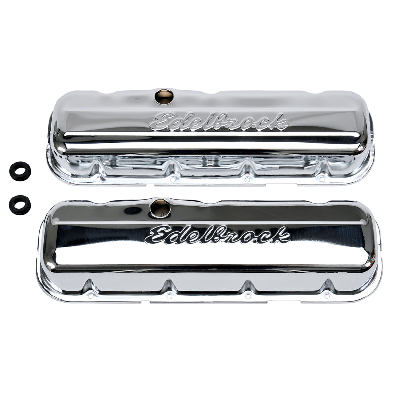 Edelbrock 4480 Valve Cover Signature Series fits Chevrolet 1965 and Later 396-502 V8 Low Chrome