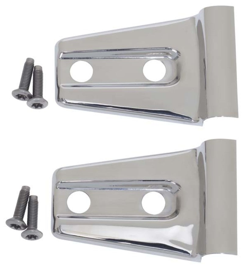 Kentrol 30019 fits Jeep 07-18 Wrangler JK Hood Hinge Overlays Pair - Polished Silver