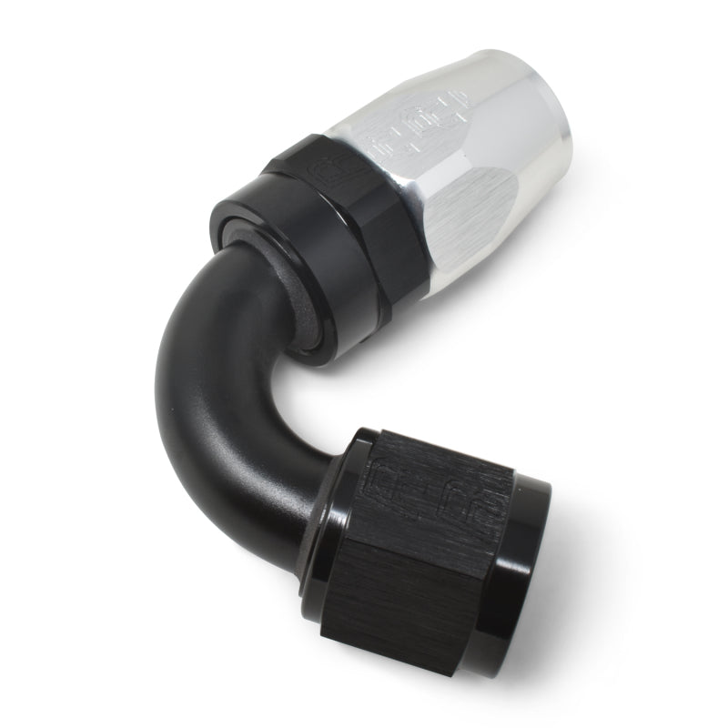 Russell 613433 Performance -12 AN Black/Silver 120 Degree Tight Radius Full Flow Swivel Hose End