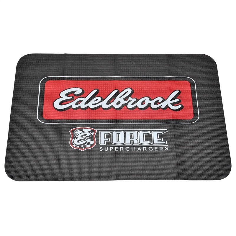 Edelbrock 2324 Racing Fender Cover - PVC Foam Mat - 2 Color Printed Edelbrock Racing Logo