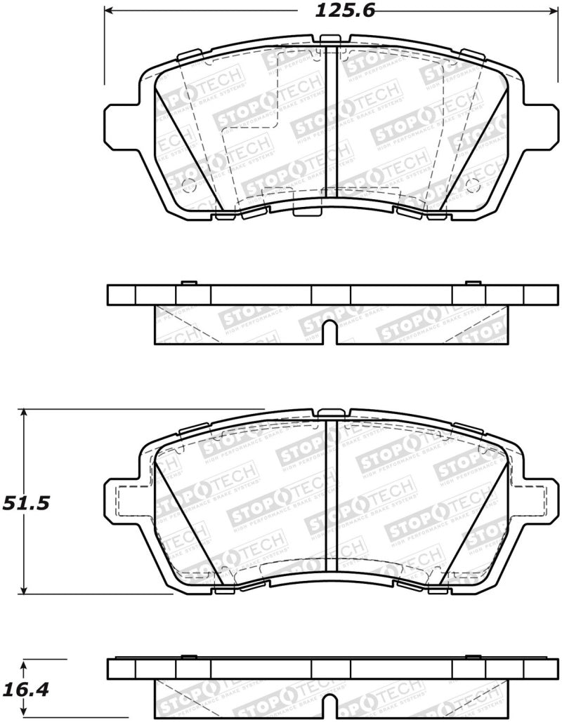 Stoptech 308.14541 Street Brake Pads - Front