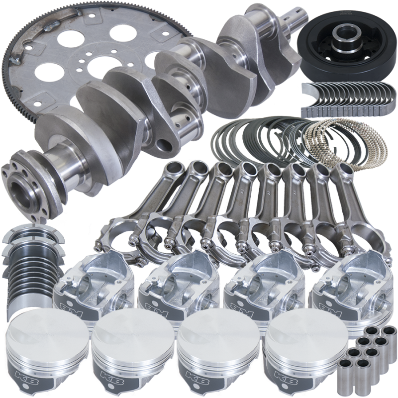 Eagle B18021000 fits Chevy 454 4.250in Crank 6.385in I-Beam Rods -3cc Flat Top 4.250in Pistons Balanced Assembly